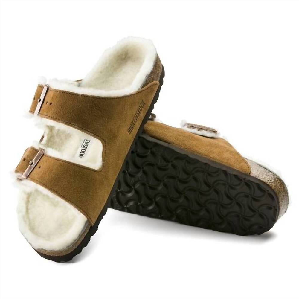 NEW BIRKENSTOCK unisex arizona shearling sandal in mink